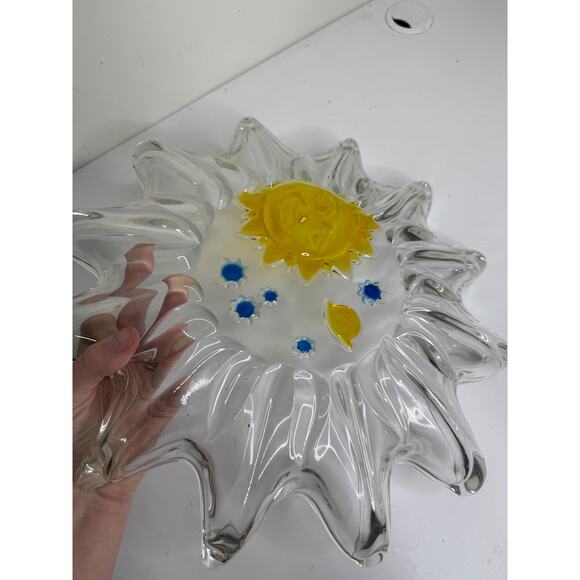 Studio Nova Art Glass Serving Tray Solar Eclipse 14.5 WALTHER Germany - Picture 7 of 10